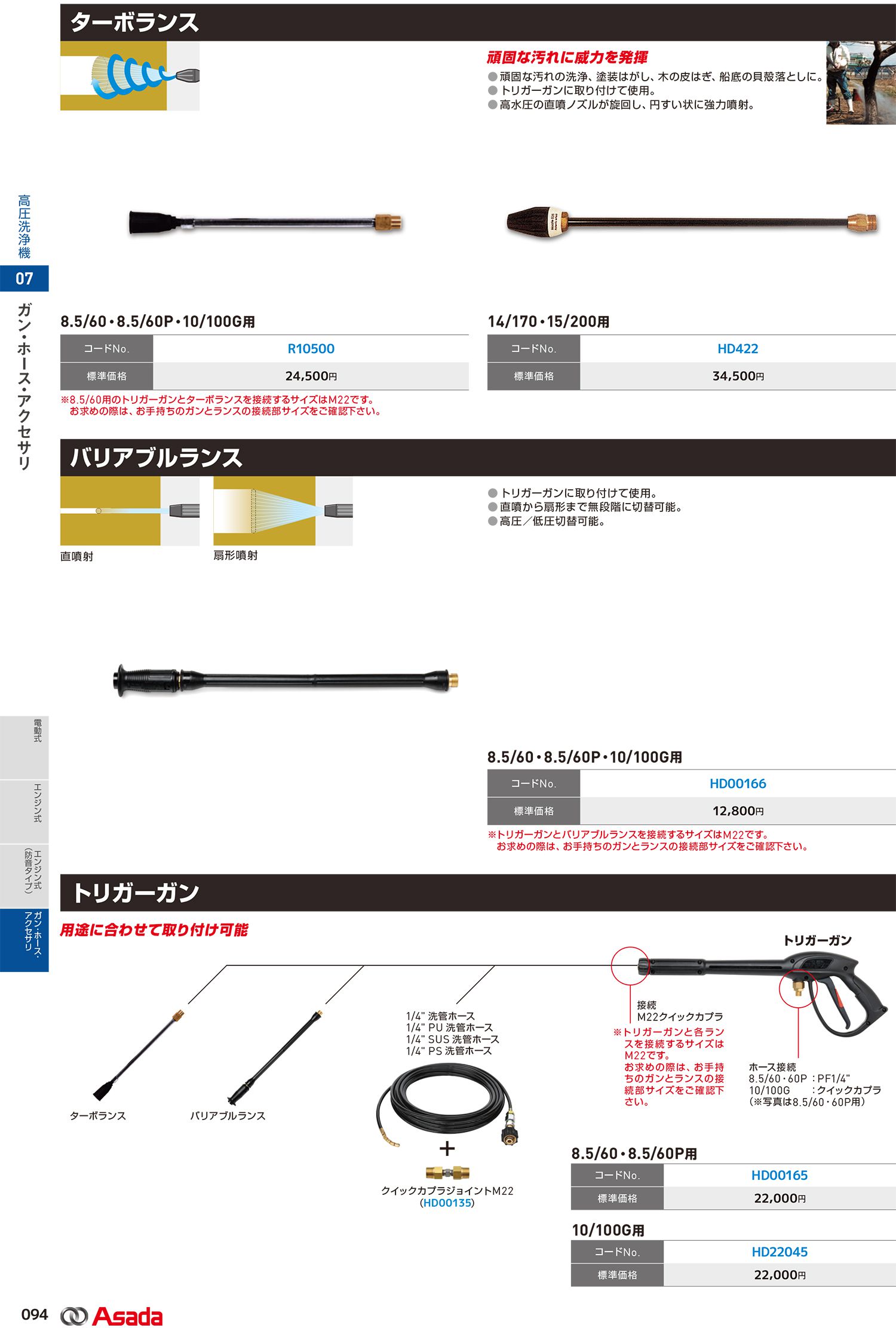 アサダ(asada) 高圧洗浄機 電動式 14/170 HD14170 15/200 HD15200_カタログ_2