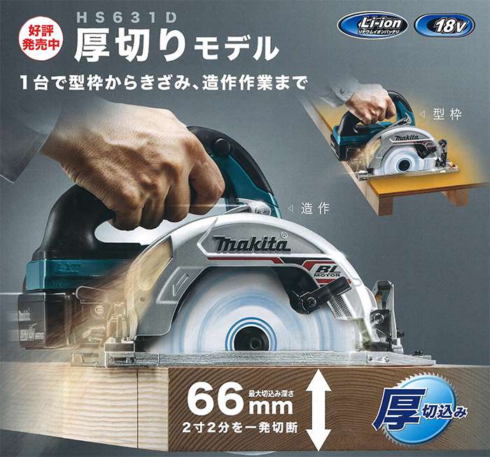 マキタ(makita) HS611D HS610D 充電式丸ノコ 165mm 【徹底解説】 | クニハモブログ