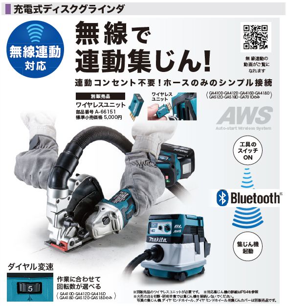 人気日本製マキタ Makita GA412D 充電式ディスクグラインダ 100mm 18v Bluetooth対応 ブルートゥース グラインダー /GA404D/GA404DN ディスクグラインダー