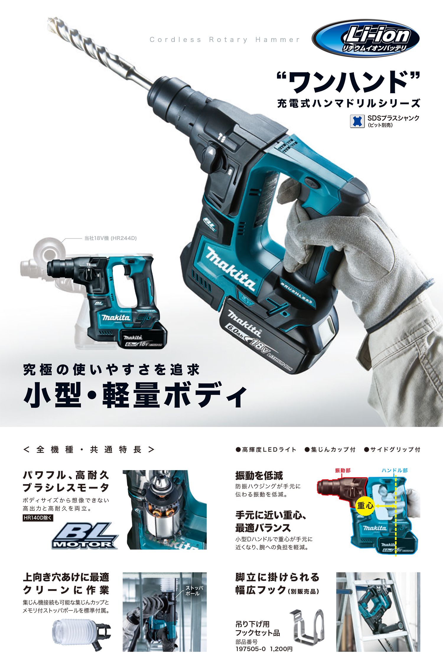 マキタ(makita) HR171DZK 充電式ハンマドリル 送料無料【解説シリーズ ...