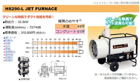 オリオン(ORION) HS290-L ジェットヒーターHS 熱交換式温風機 送料無料【徹底解説】 | クニハモブログ