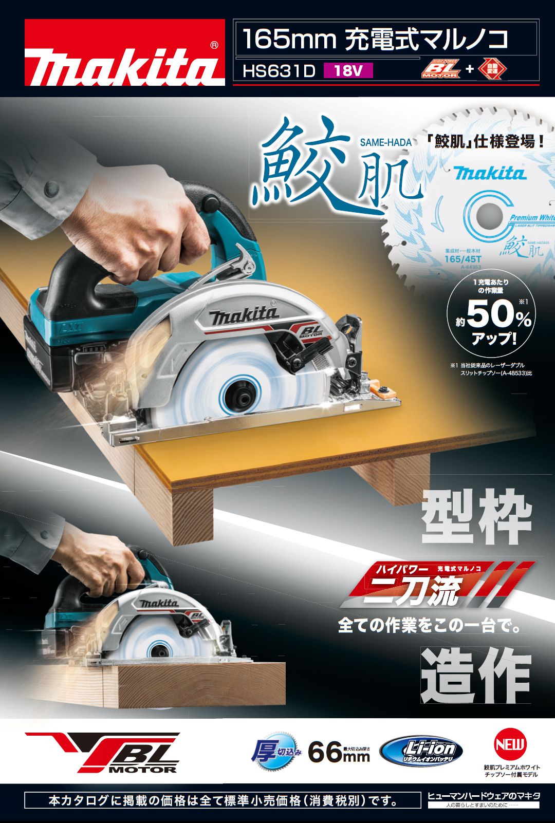 マキタ(makita) HS631DZS HS631DGXS 充電式マルノコ 鮫肌チップソー 付 