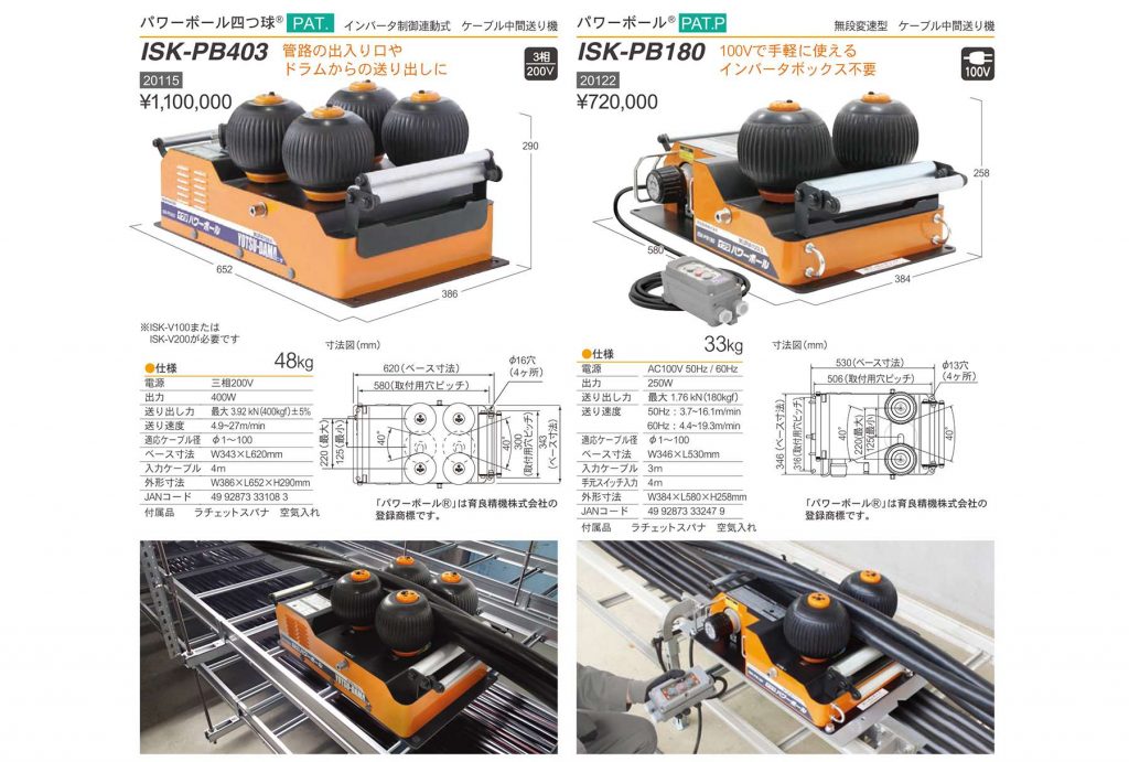 イクラ (育良) ISK-PB403 パワーボール 四つ球 20115 (ケーブル中間送り機 インバーター制御連動式) クニハモブログ