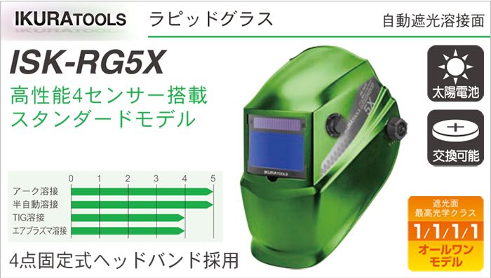 ISK-RG5X イクラ ラピッドグラス (自動遮光溶接面) 40334