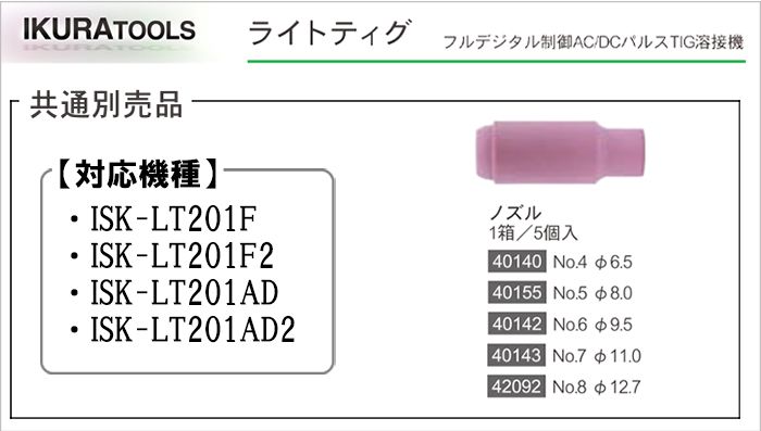 イクラ ノズル (ライトティグ用) ※ティグ溶接機用