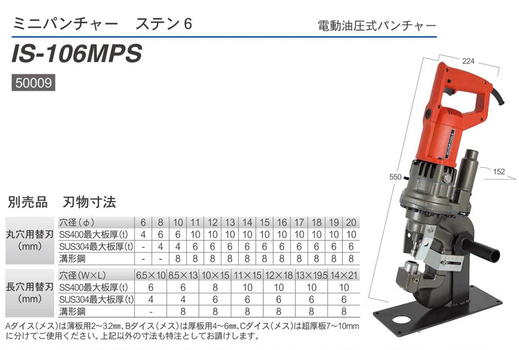 イクラ パンチャー 替刃 ( IS-106MPS / P756-Ⅱ用 ) (長穴