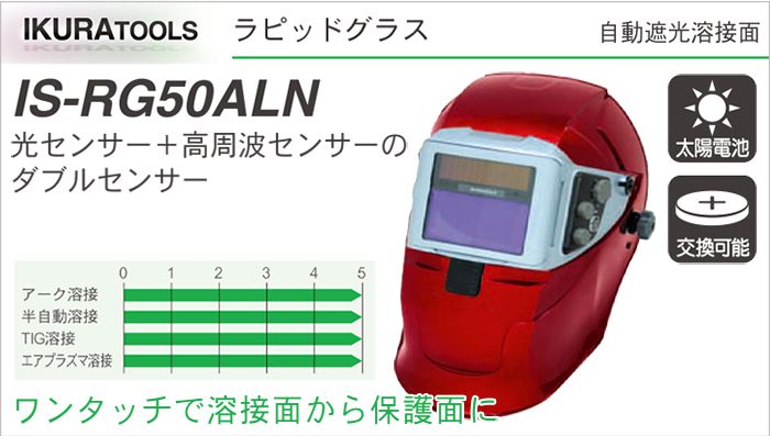 「ワンタッチ(溶接面・保護面)切替え仕様:IS-RG50ALN」