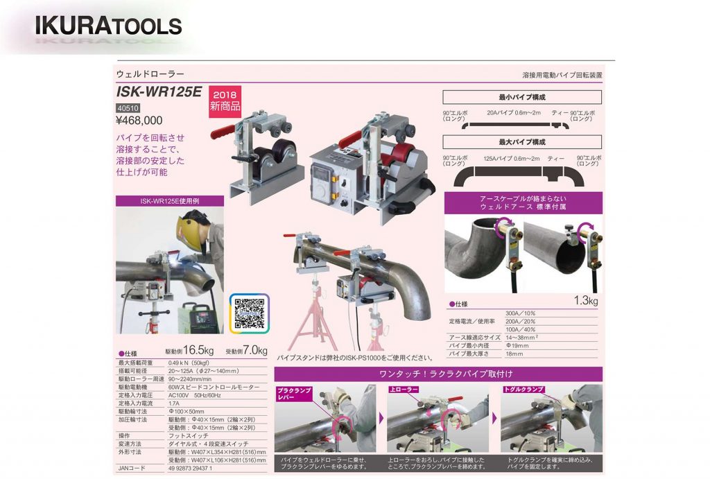 ポイント10倍】【直送品】 育良精機 ウェルドローラー ISK-WR125E