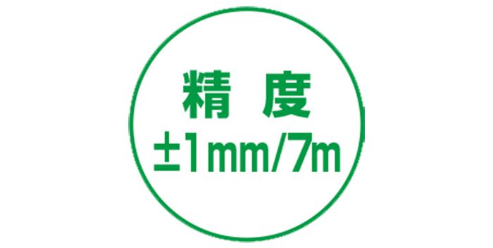 「±1mm/7m の高精度」