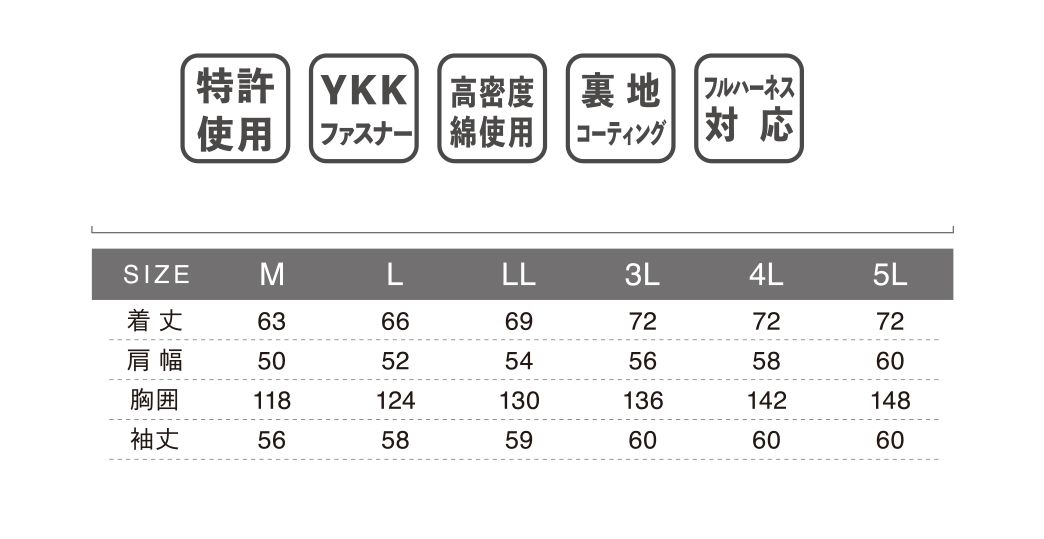 リンクサス(LINXAS) LX-6700WFH クーリングブラスト空調服 フルハーネス対応_各部仕様