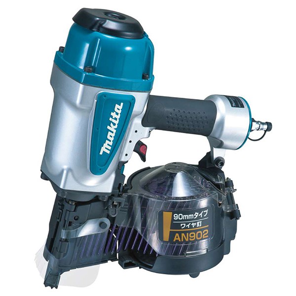 ☆品☆makita マキタ 90mm 高圧ロール釘打機 AN910H エアツール 大工道具 内装業 ※コメント必読 64112