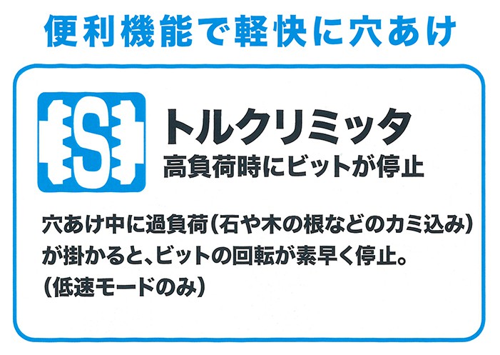 「トルクリミッタ機能(安全装置)」