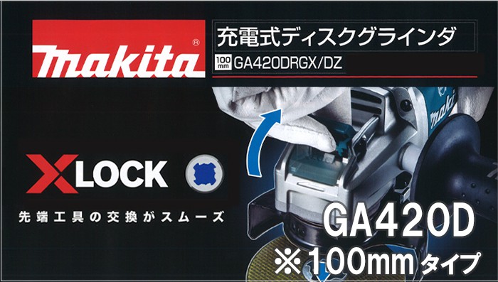 GA420DRGX GA420DZ マキタ 充電式ディスクグラインダー 18V 100mm ...