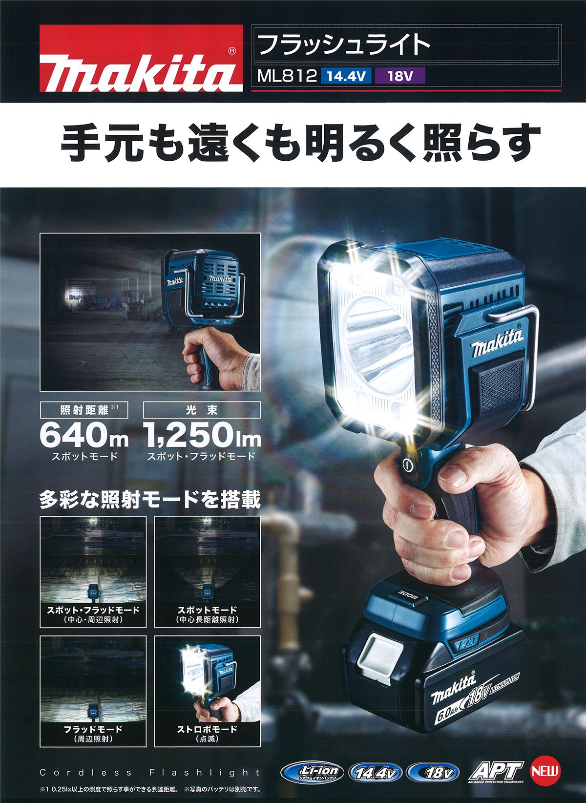 フラッシュライト マキタ(Makita) 40Vmax バッテリ・充電器別売 ML007G 青 - 2