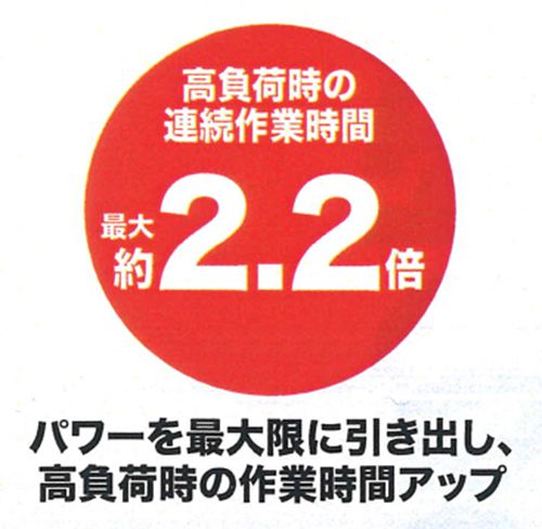 「連続作業時間：２.２倍」