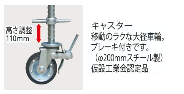 ハセガワ(hasegawa) 高所作業台 ローリングタワー (鋼製) 35450 NRT-15-4_説明_6