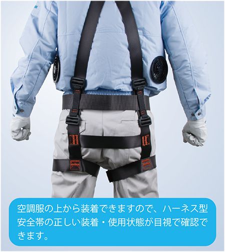 藤井電工 空調服対応ハーネス ツインランヤード付 衝撃吸収ストラップ R-507-2GC_説明_7