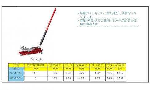 マサダ(masada) アルミジャッキ SJ-20AL