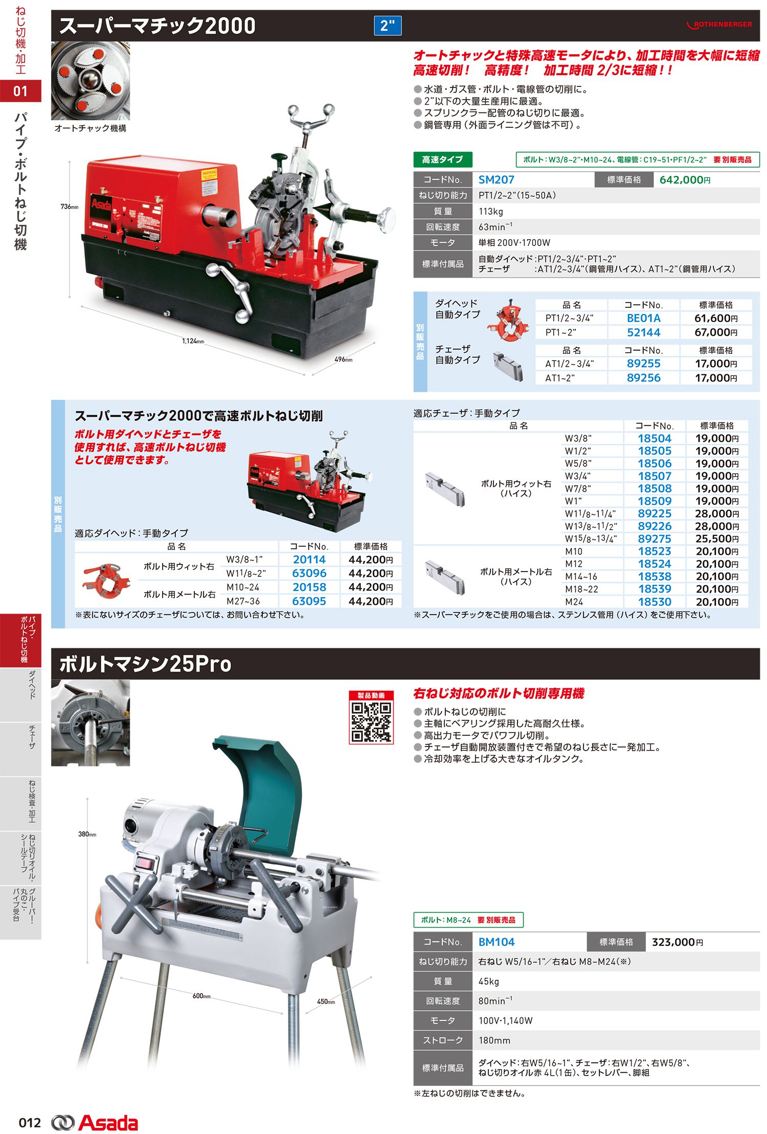 アサダ 18523 ボルトねじ用チェーザ メートル右 M10 ハイス