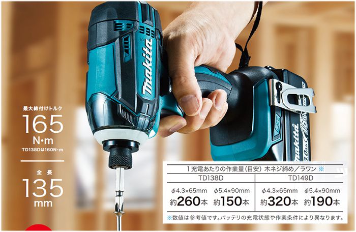 マキタ(makita) TD138DRFXB 充電式インパクトドライバ 14.4V 送料無料