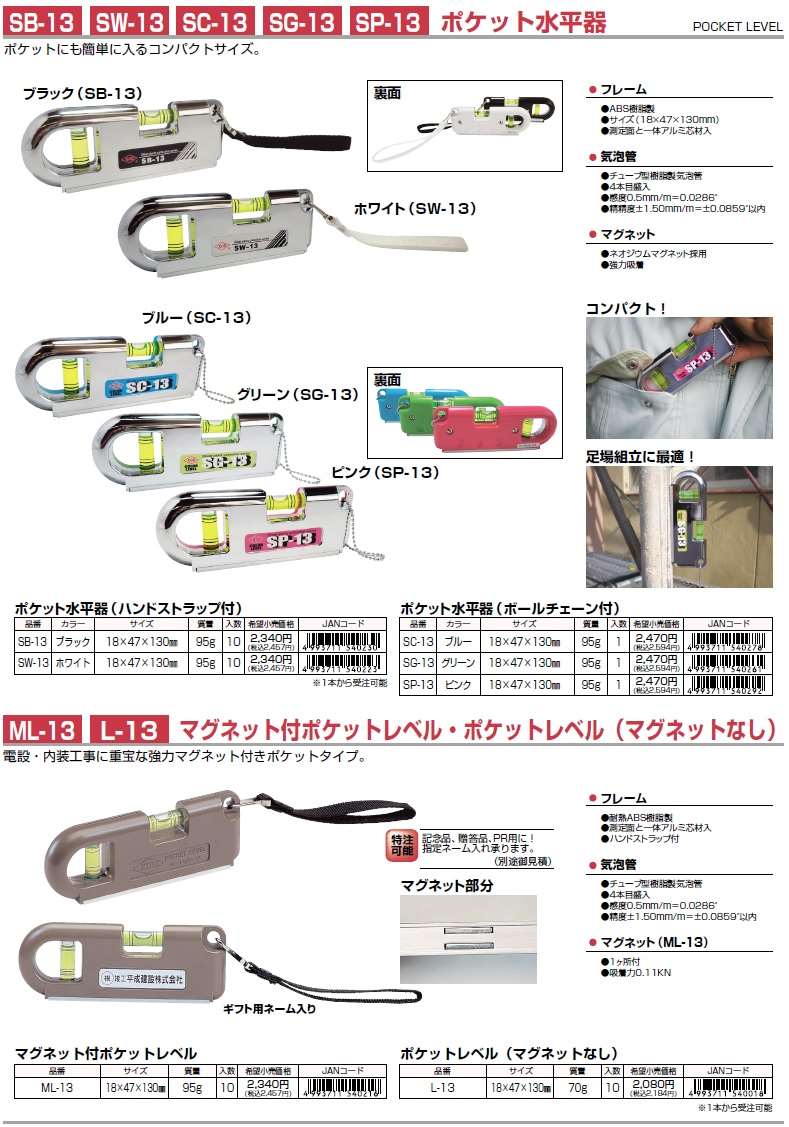 KOD ポケット水平器 グリーンSG-13 - 移動ポケット