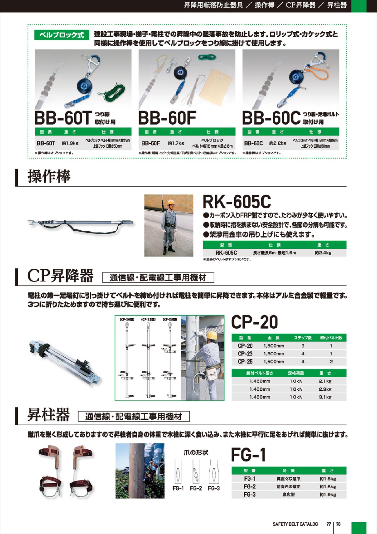 売れ筋 ユニフォーム1  店昇降用転落防止器具 ベルブロック式 BB-60C 藤井電工