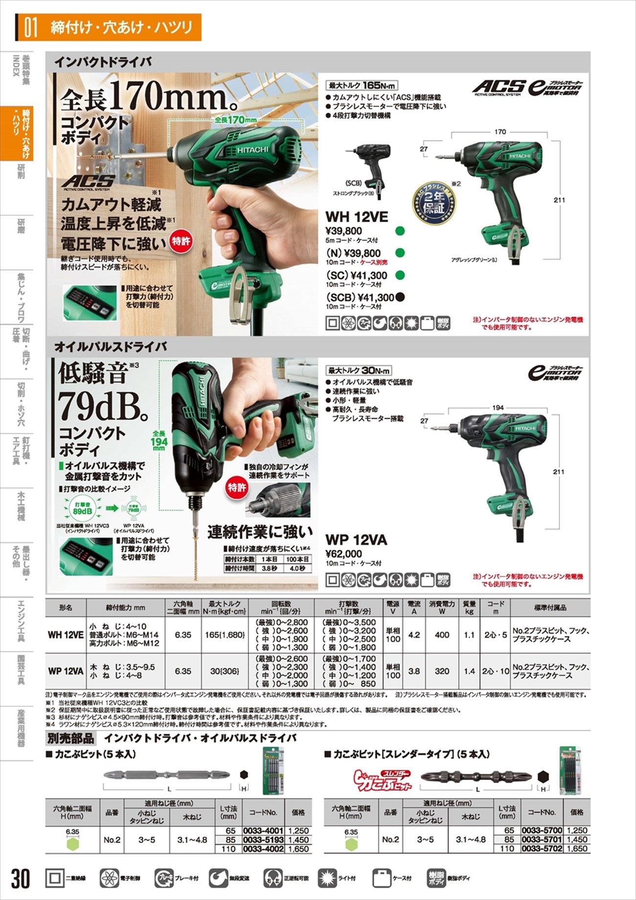 ファッションなデザイン 日立工機 オイルパルスドライバ wp12va 10m 