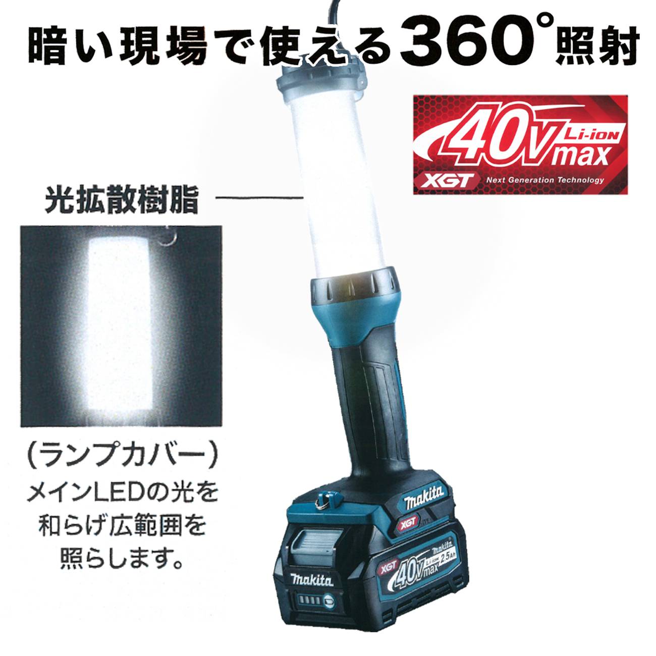 5％OFF 本体のみ マキタ 40Vバッテリ用 充電式ＬＥＤワークライト ML002G 建築、