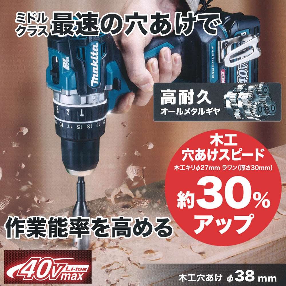 店舗makita [マキタ] 2.5Ah 40V 充電式震動ドライバドリル [HP001GRDX] コードレス マキタブルー 40Vmax シリーズ 電動工具 /未開封品 4375 セット