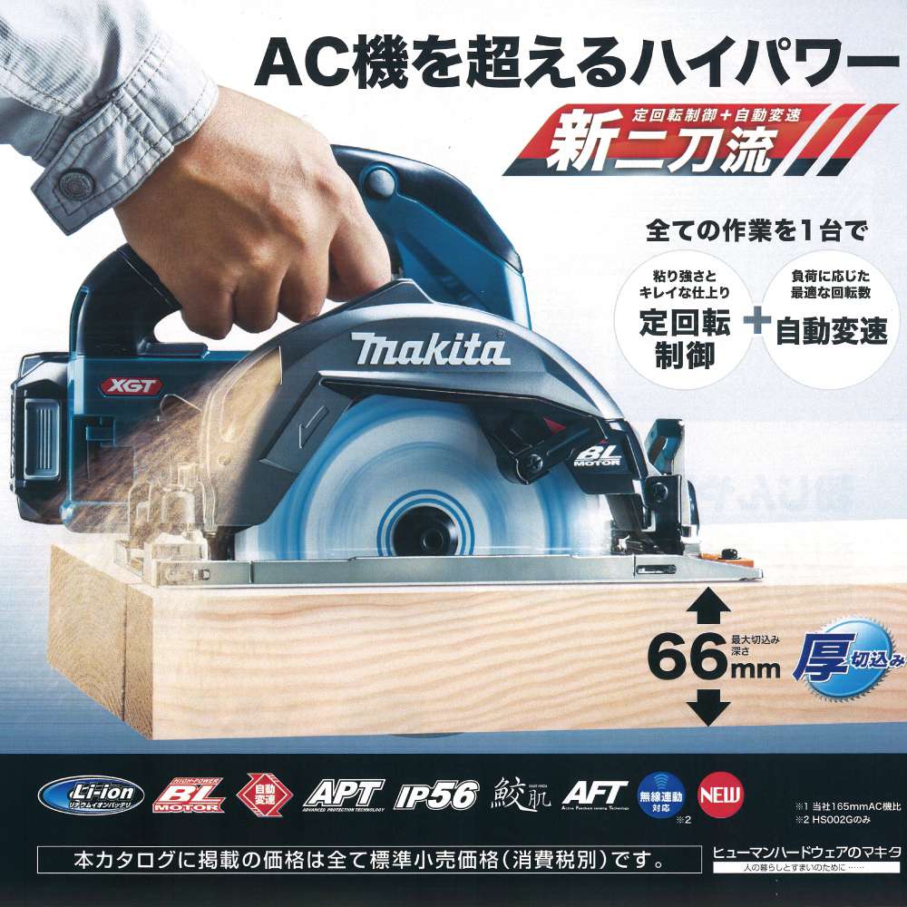 未使用 マキタ 40V165mm丸ノコ HS002GZ 本体のみ