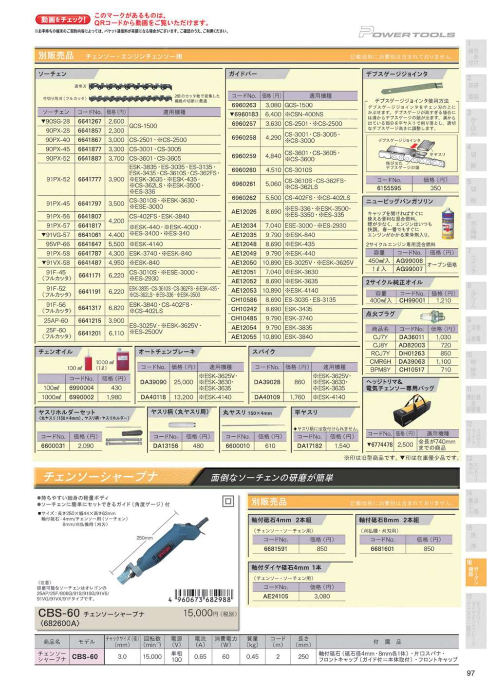 リョービ チェンソーシャープナー CBS-60 - 工具通販クニモトハモノ (国本刃物)